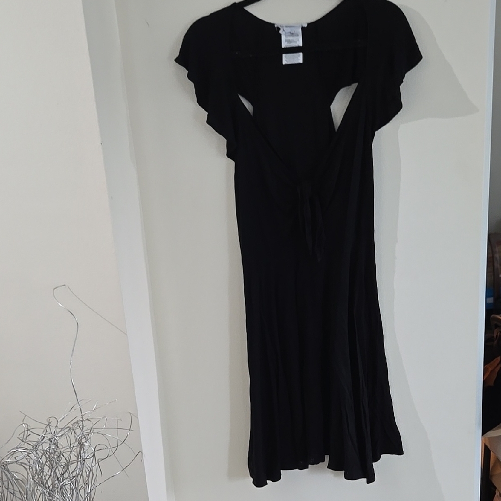 BCBGeneration Black Sundress with Flutter Cap Sleeves